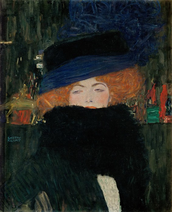 גוסטב קלימט - Lady with Hat and Feather BoaLady with Hat and Feather Boa